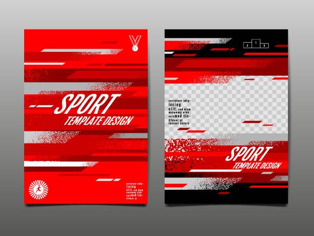 спорт layout , шаблон дизайн, абстрактный фон, динамический плакат, кисть скорость баннер, гранж , вектор иллюстрация . - grunge dirty banner red stock illustrations