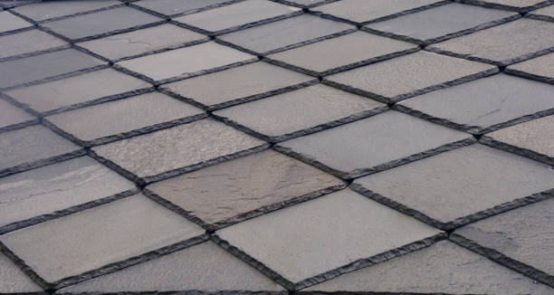 istock Roof of grey slate tile 1177623917