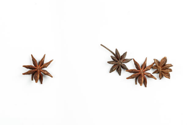 istock collage. anise stars on white isolated background. 1177624262