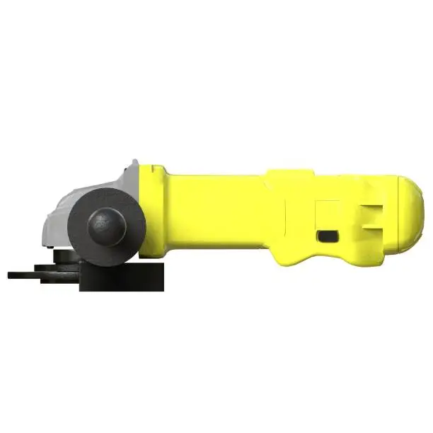 3D rendering illustration of an angle grinder