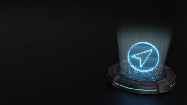 3d hologram symbol of navigation  icon render