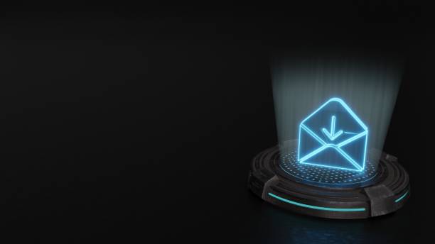istock 3d hologram symbol of paper open envelope icon render 1177633131