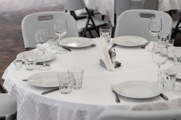istock clean dishes on the table in a restaurant. 1177635105