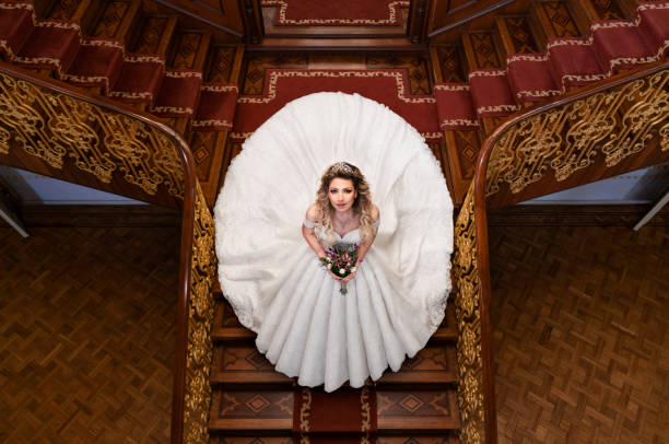Bride, Wedding, Wedding Dress, Palace, Staircase