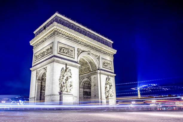 istock Arch of Triumph in Paris at night 1177640515
