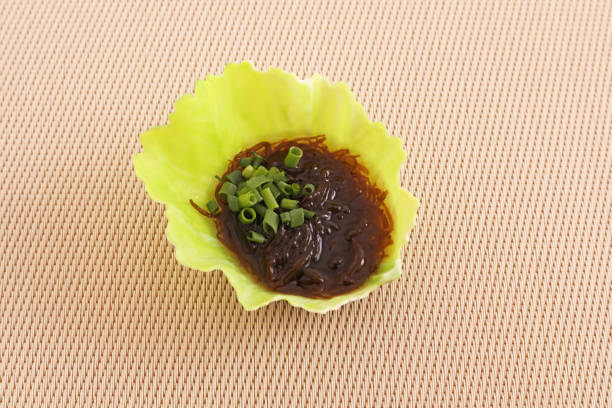 Japanese traditional cuisine mozuku seaweed in vinegar