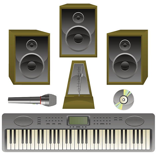 Music set  electric piano stock illustrations