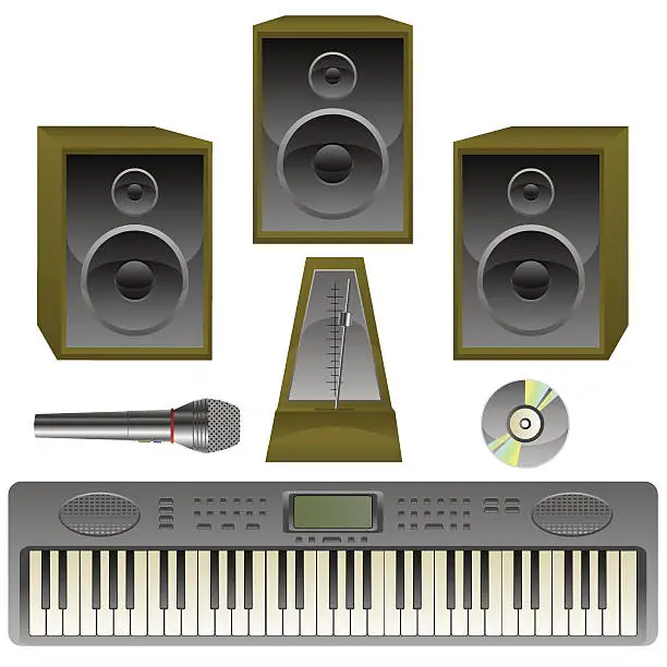 Vector illustration of Music set