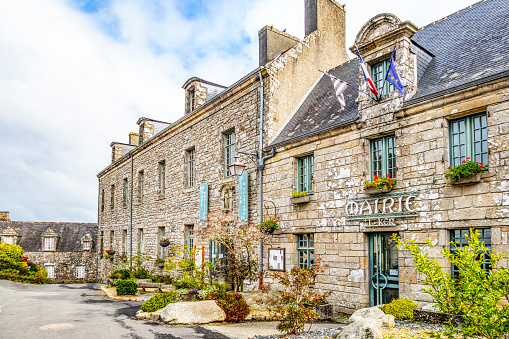 Locronan, France - September 17, 2019: beautiful houses in Locronan, Brittany, France