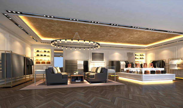 istock 3D render of fashion shop, retail display. 1177653387