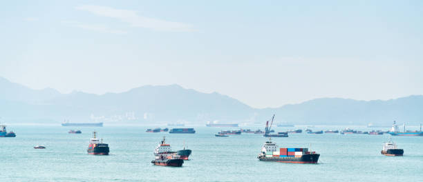 istock The container ships sailing on the sea 1177653404