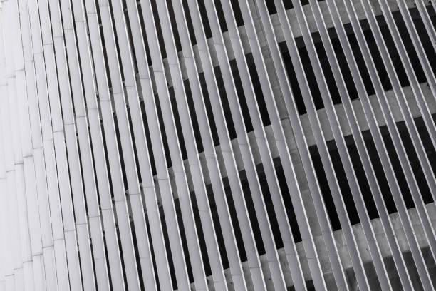 istock Metal surface on wall or object surface, light gray steel lines 1177654909