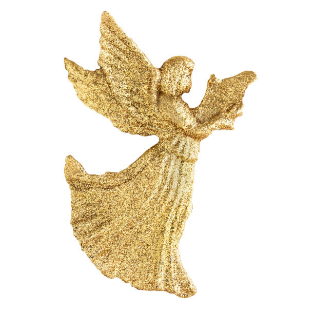 Golden angel isolated on white background