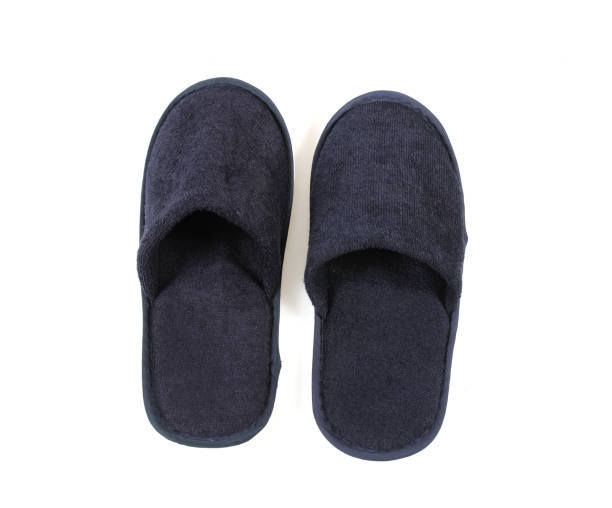 istock Black slippers isolated on white background 1177660269