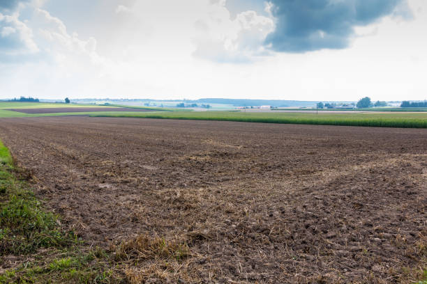 istock Fertile fields and green and brown soil 1177661371