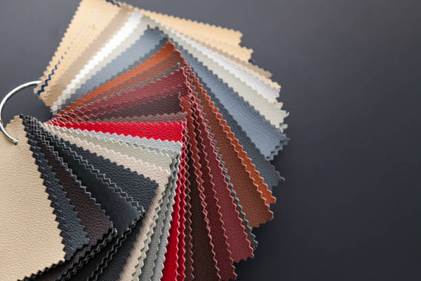 istock A catalog with samples of genuine leather materials in different colors for the manufacture of designer clothes, shoes and accessories. 1177667808