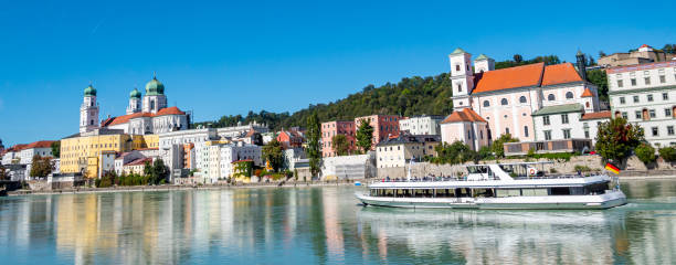 istock Panorama skyline of Passau from the Inn 1177670499