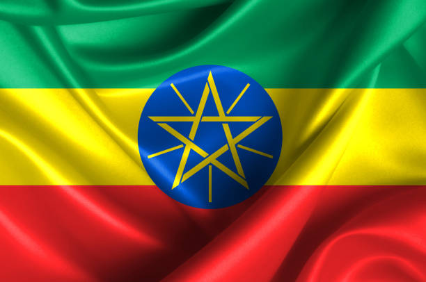 Ethiopia waving flag Ethiopia waving flag ancient ethiopia stock pictures, royalty-free photos & images