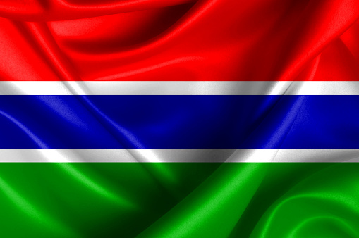 Gambia waving flag