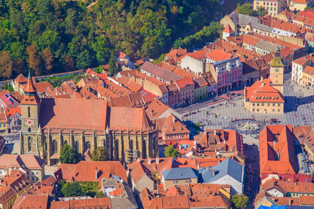 istock Aerial view of Brasov dowtown 1177686975