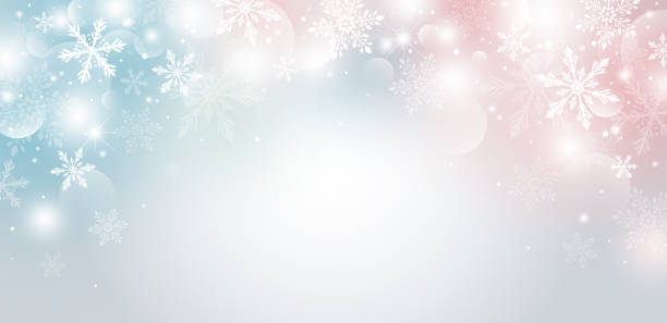 bożonarodzeniowy projekt tła płatka śniegu i bokeh z ilustracją wektorową efektu świetlnego - winter stock illustrations
