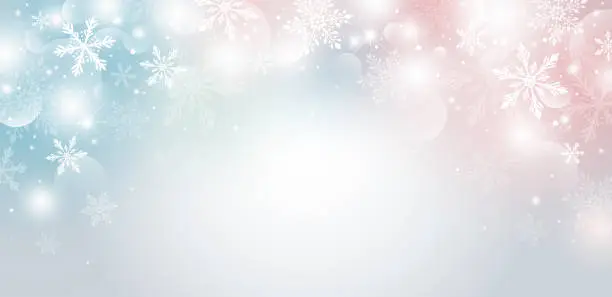 Vector illustration of Christmas background design of snowflake and bokeh with light effect vector illustration