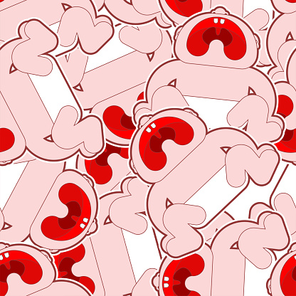 Crying Infant Pattern Crying Baby Pattern Seamless Little Child Cry Background Vector Texture ...