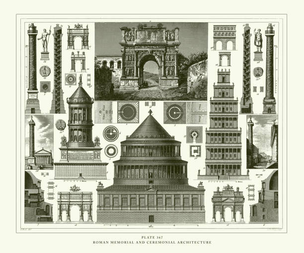 Roman Architecture Wood Emngravings Published In 1897 Stock