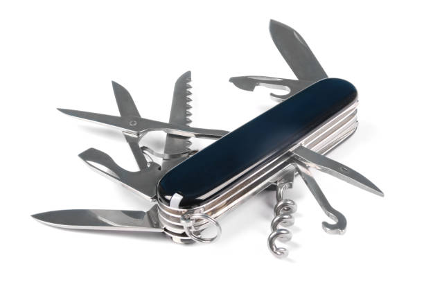 istock Black swiss army knife isolated on a white 1177699785