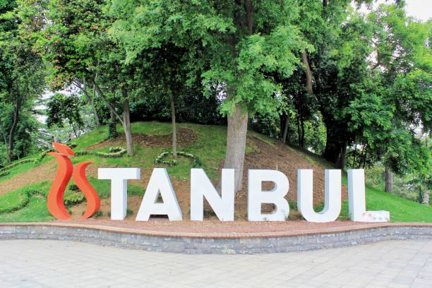 istock Istanbul park with trees and bench 1177710533