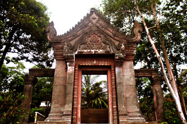 istock Abandoned in the jungle orange-red ancient temple 1177713370