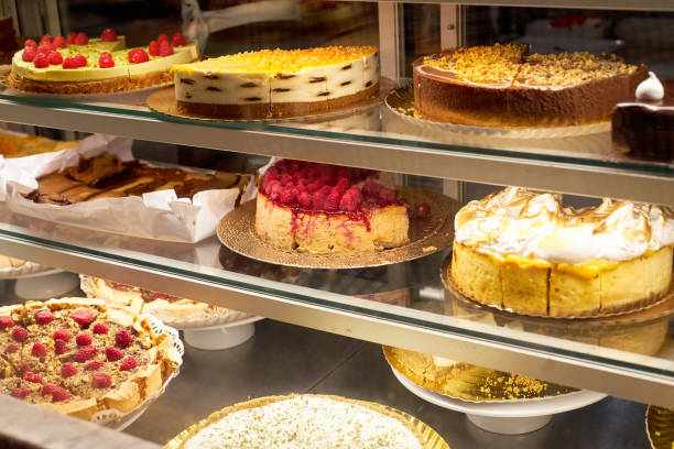 istock Confectionary display with various tarts, cakes and cheesecakes 1177713643