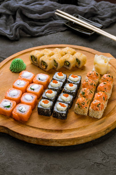 istock set of rolls on black table 1177713713