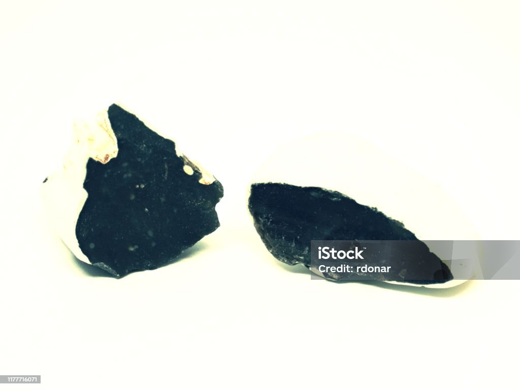 Sharp Broken Rocks Sharp Broken Basalt Stone With Some Cavity Inside Isolated Stock Photo ...