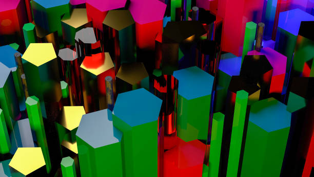 istock Abstract background. Honeycomb geometry shapes that goes up and down. 3d render 1177716414
