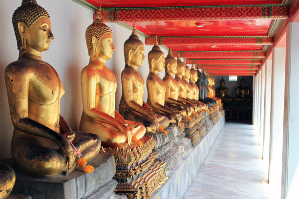 istock Sitting Buddha statues in Wat Pho 1177716482