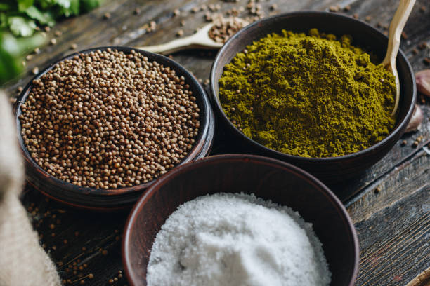 istock Spices on wooden table 1177717435