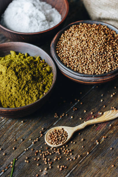istock Spices on wooden table 1177717488
