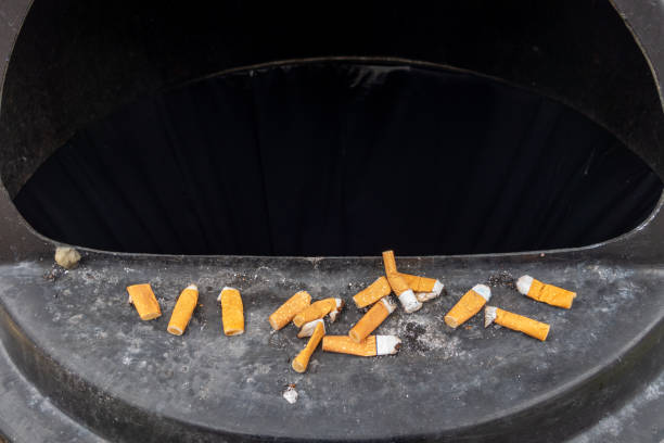 istock Used cigarettes on the edge of an ashtray 1177719703