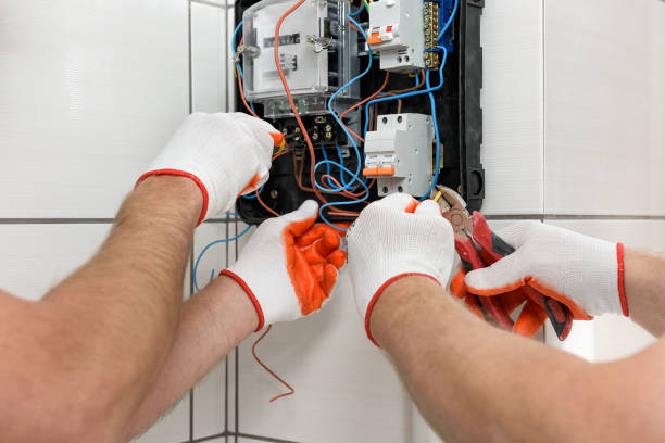 electrical work indoors. - electrical junction box imagens e fotografias de stock