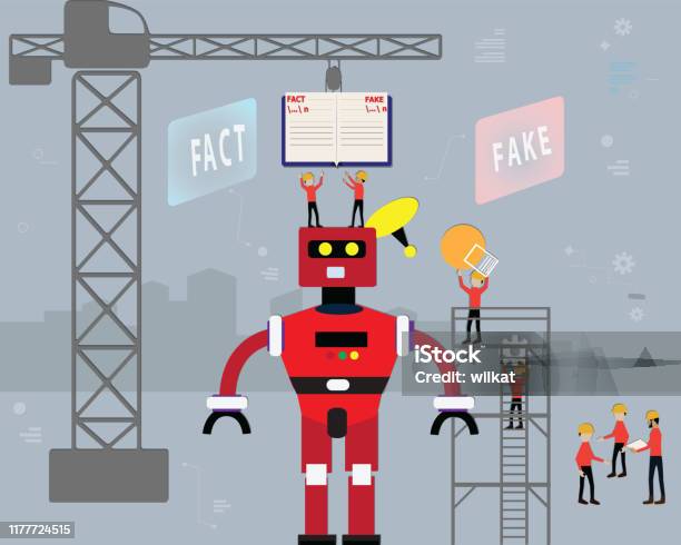Algorithm News Cartoon Flat Vector Illustration Machine Learning Concept With Related Subject ...