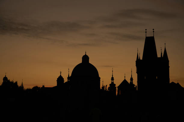 istock Prague - charles bridge and old town at sunrise 1177729382