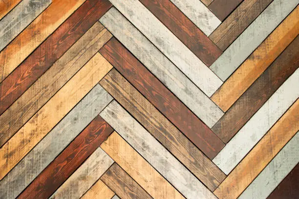 Colorful Wood Surface With Zig Zag Pattern Background