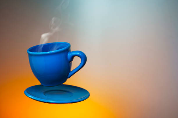 istock Blue cup of espresso soaring in the air 1177732706