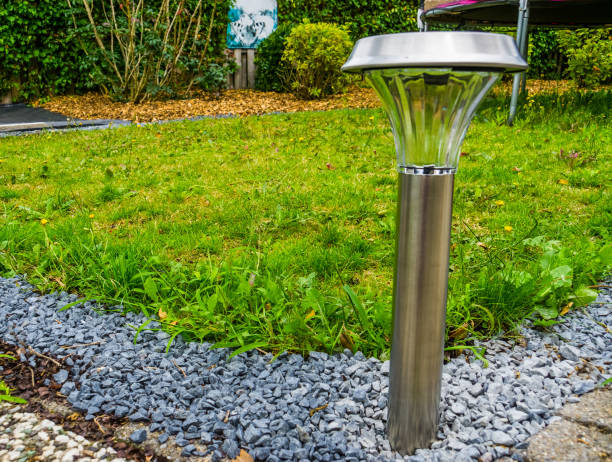 istock modern garden lantern powered by solar energy, Decorative lighting for the backyard 1177735844