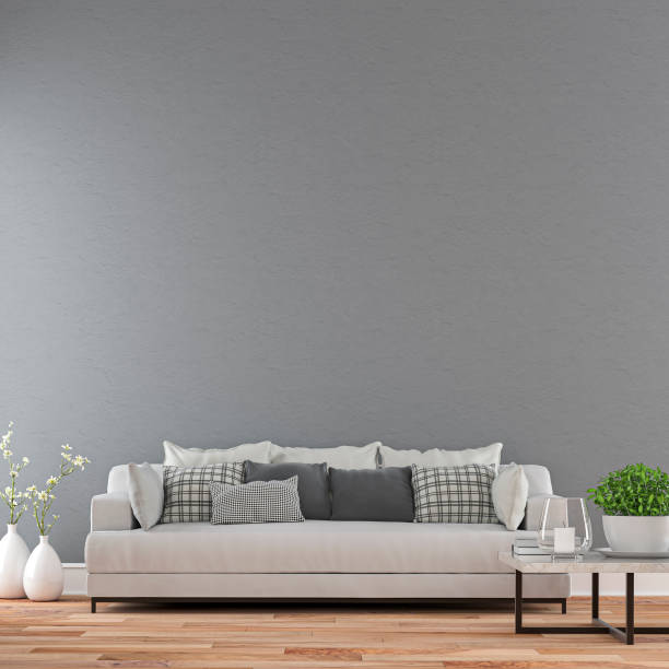 istock Elegant living room with sofa front view 1177743609