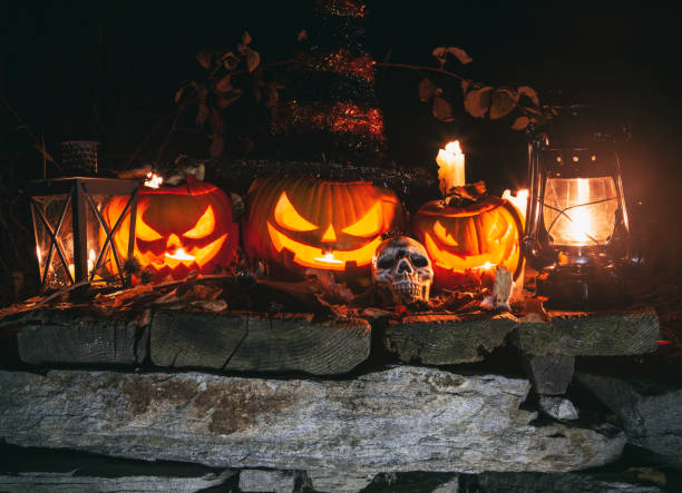istock Halloween Jack-o-Lantern Pumpkins 1177748346
