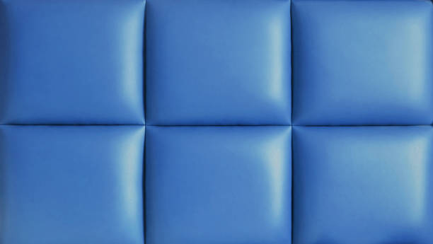 blau quadratischegepolsterte kopfteil - leather headboard stock-fotos und bilder