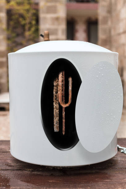 istock Corrosive heating elements of the heater with scale and sediment, inside the boiler 1177752070