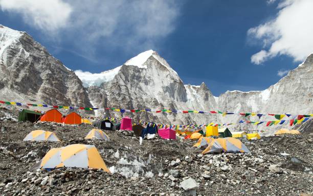 istock Mount Everest base camp, tents and prayer flags 1177755696
